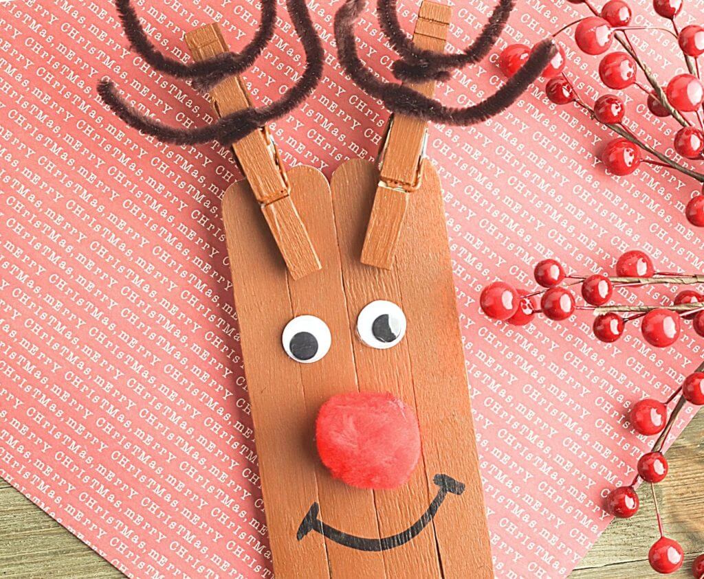 Ice Sticks And Clothespin Reindeer DIY Craft For Toddlers Clothespin Reindeer Crafts