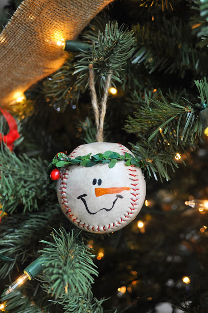 Joyful Baseball Snowman Ornament Craft Idea For Kids