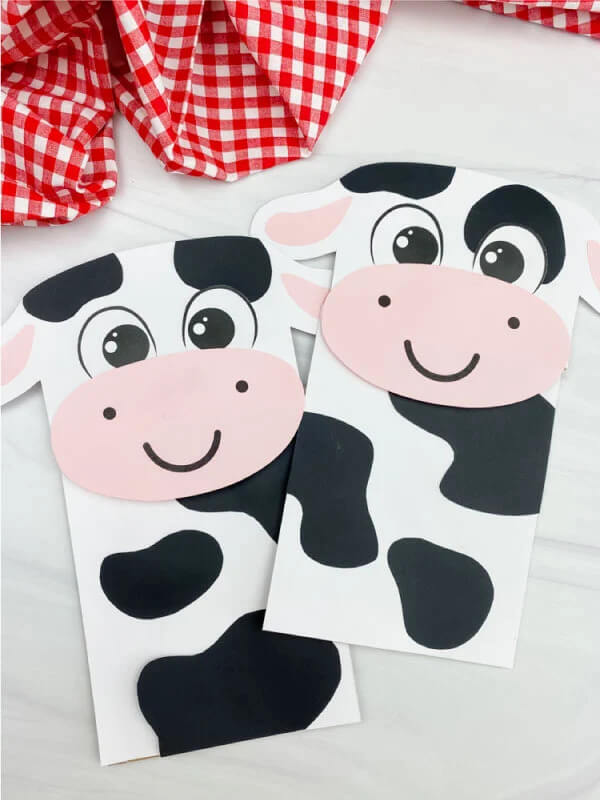 Joyful Cow Crafting Idea Using Paper Bags For Kindergartners