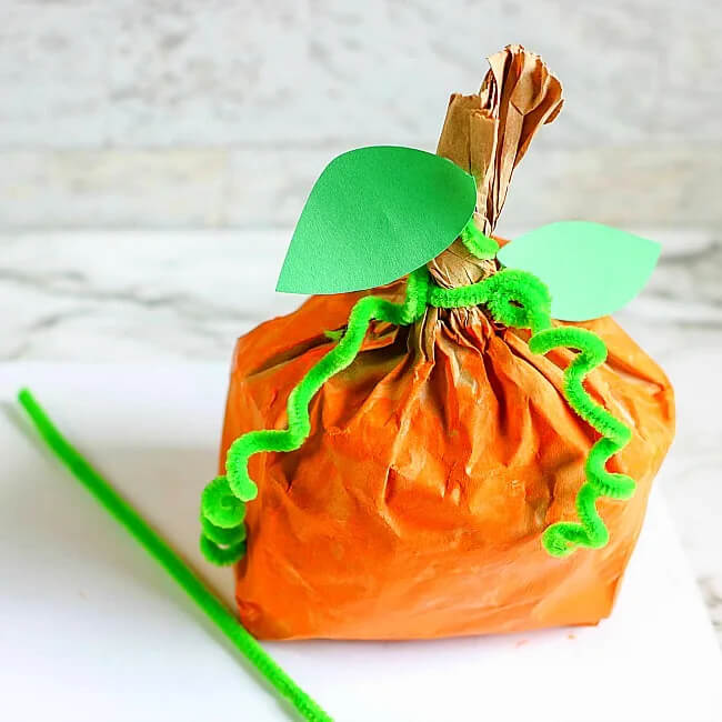 Joyful Halloween Pumpkin Craft Idea With Paper Bag