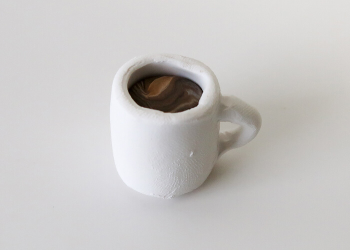 Joyful Mini coffee Mug Clay Craft Idea Mug Decorated with Polymer Clay