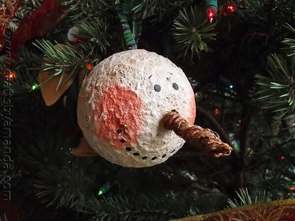 Jumbo Vintage Snowman Ornament Craft Idea For Kids