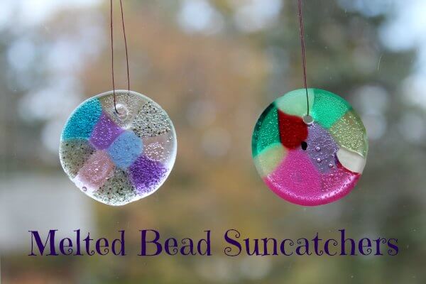 kids DIY Melting Bead Suncatcher Craft Idea For