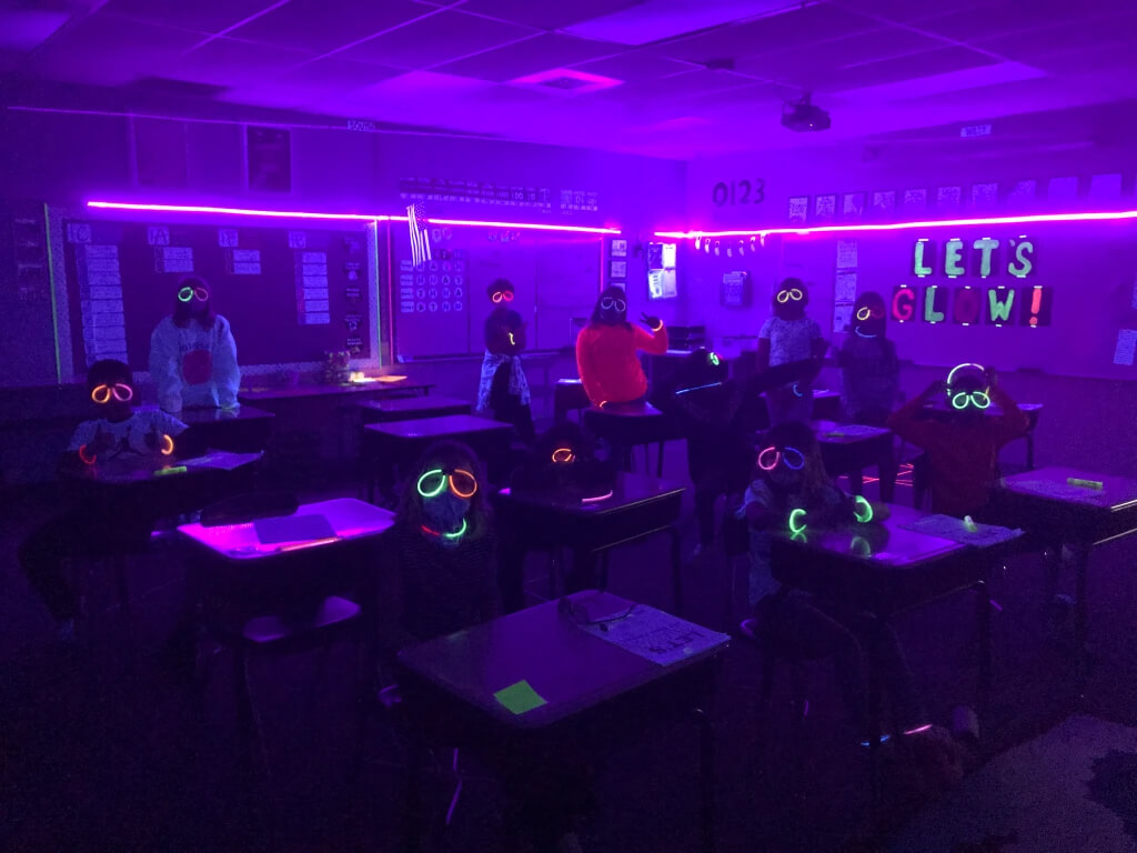 Lets Glow Theme Glow Day Transformation IdeaGlow Day Classroom Transformation Ideas