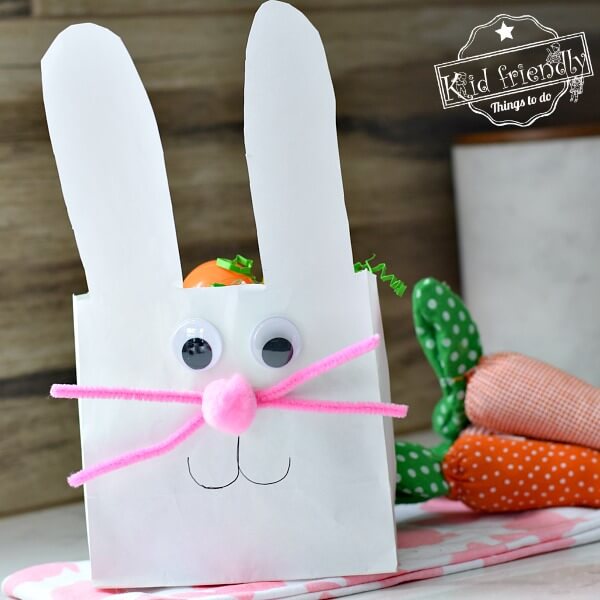Let's Make A Cute Bunny Gift Bag On Easter Paper Bag Crafts &amp; Activities for Easter
