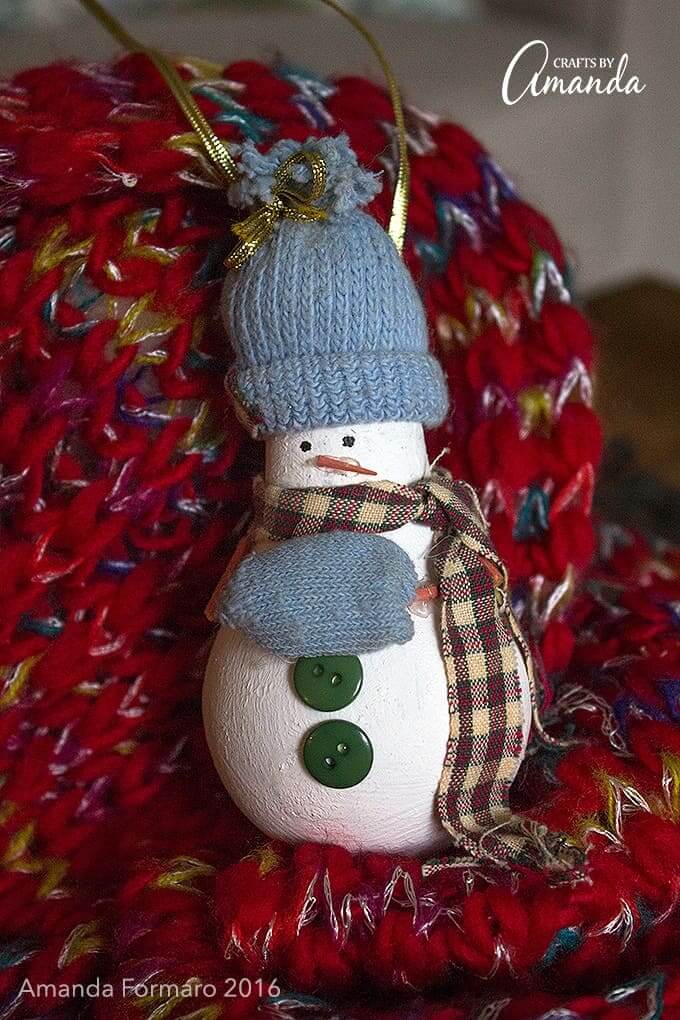 Let's Make A Cute Snowman Ornament Using Light Bulb