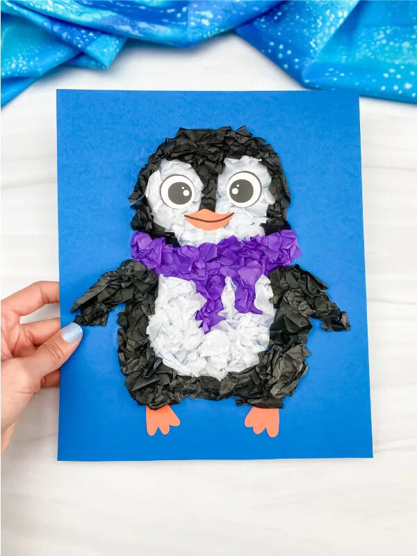 Let's Make A Cute Tissue Paper Penguin Craft For Winter Recycled Winter Crafts 