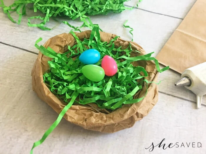 Let's Make A Decorative Nest Using Paper Bag Craft For Kindergartners