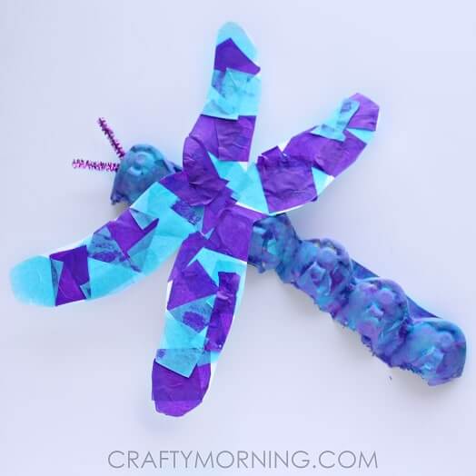 Let's Make A Lovely Dragonfly Craft With Egg Cartons