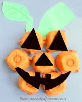 Let's Make A Scary Egg Carton Pumpkin Face Craft Idea