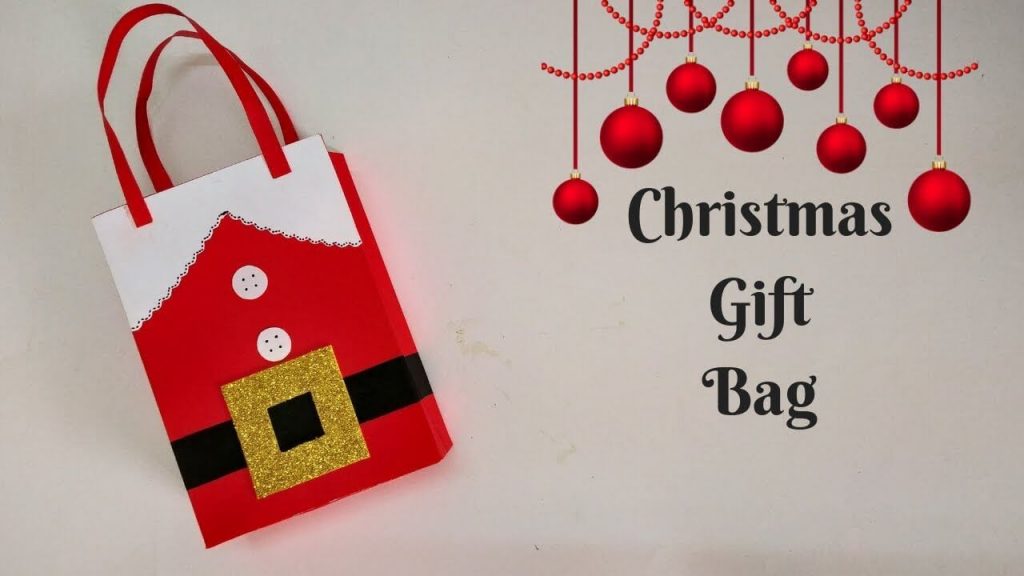 Let's Make An Adorable Santa Theme Paper Bag For Christmas