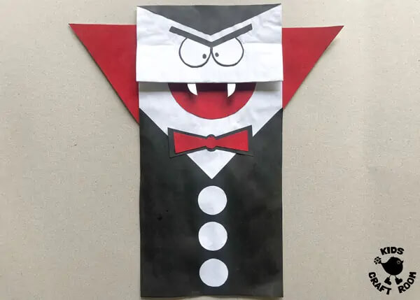 Let's Make An Easy Dracula Puppet Craft Using Paper Bag