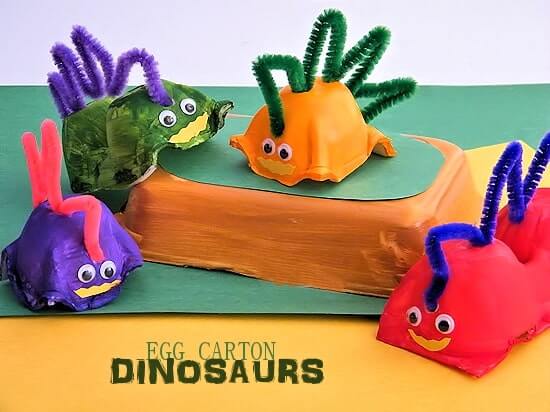 Let's Make Some Easy Dinosaurs Using Egg Cartons