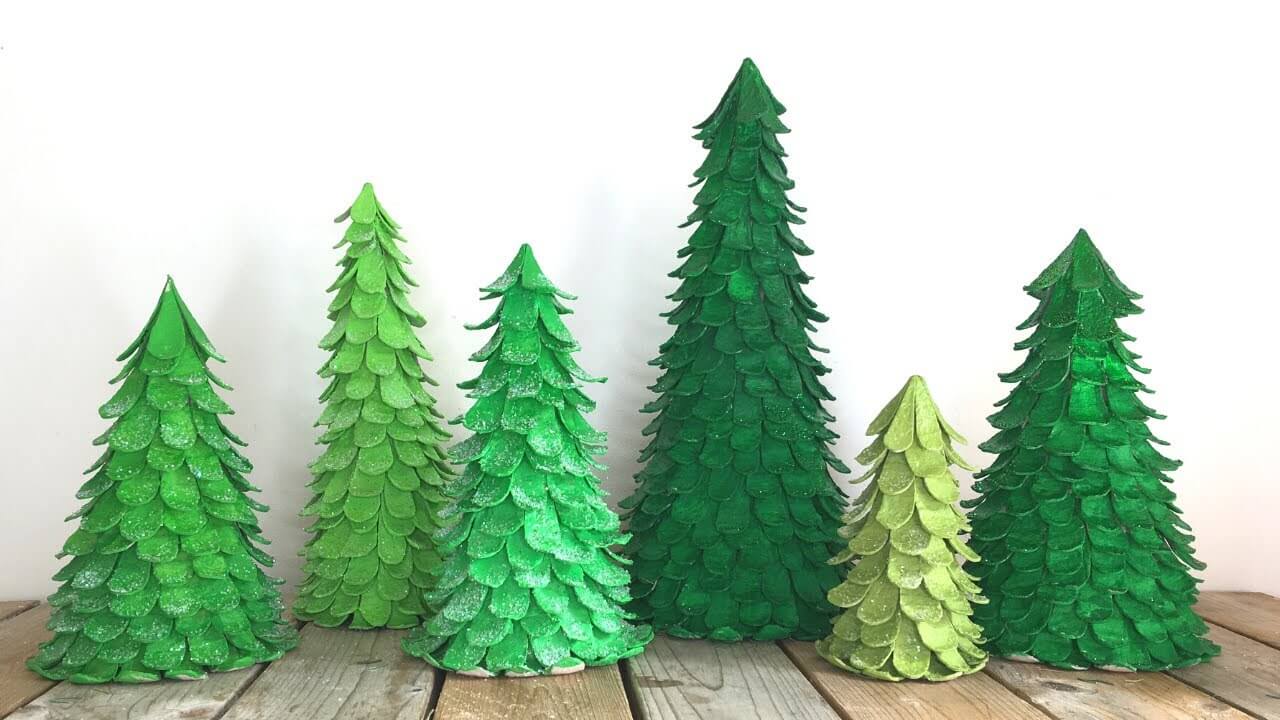 Let's Make Some Easy Egg Carton Christmas Trees For Home Decor