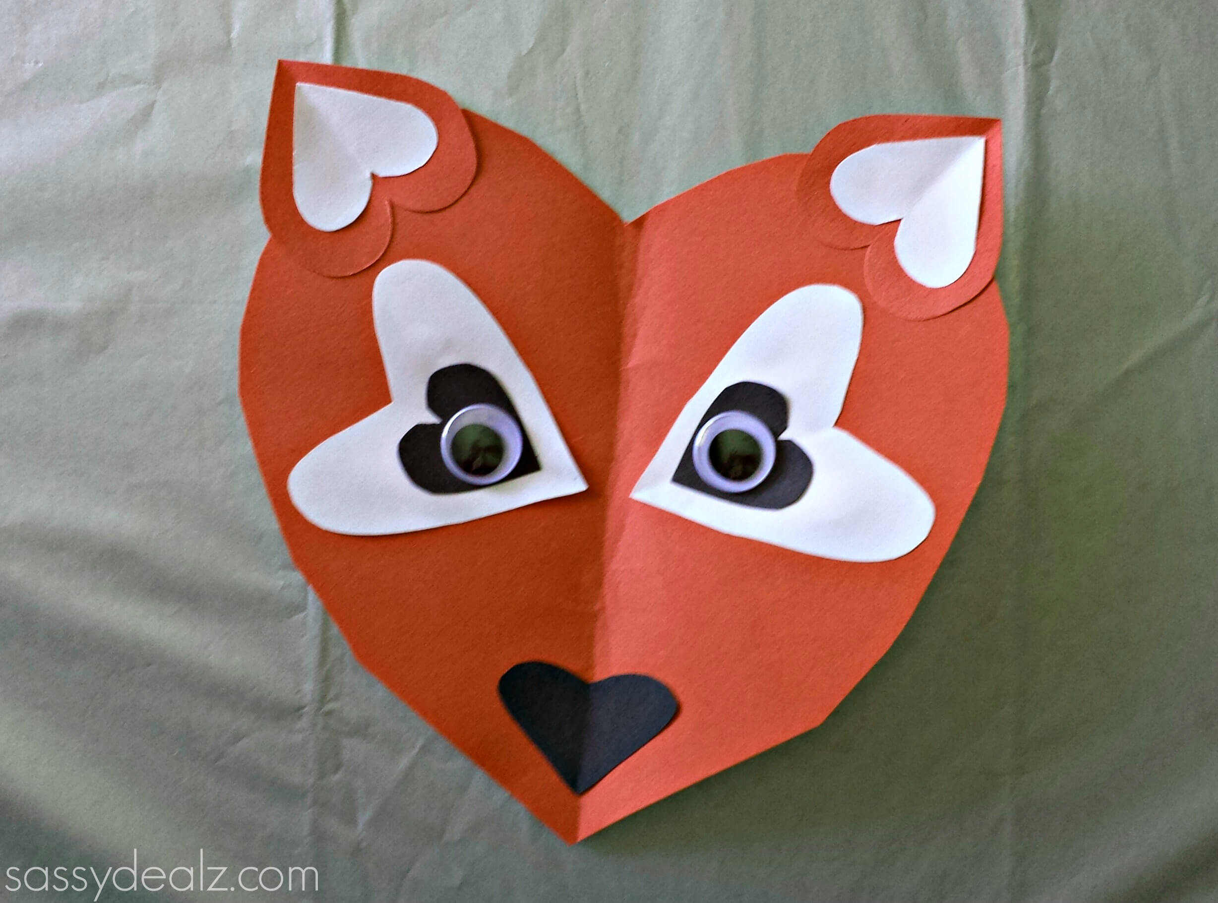 Little Paper Heart Fox Craft  To Make With Preschoolers Kids