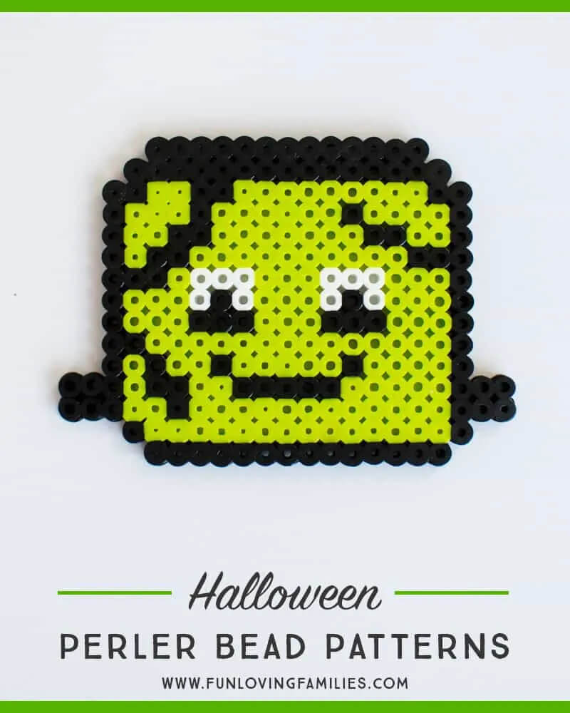 Little Scary Frankenstein Monster Pattern Craft Made With Perler Beads