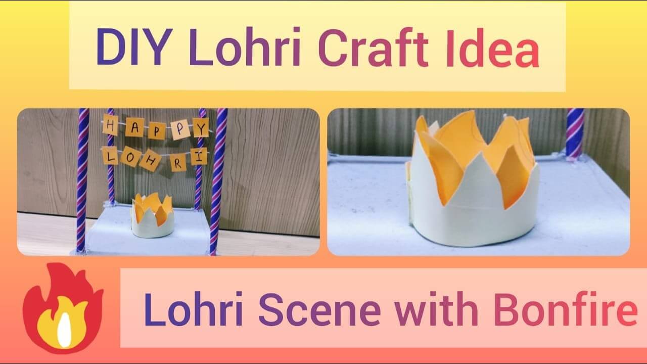 Lohri Cute Mini Bon Fire Setup Craft For Toddlers Lohri Crafts &amp; Activities for Kids