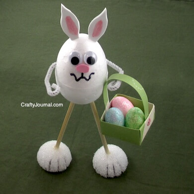 Long Leg Bunny Doll Craft With Styrofoam Ball