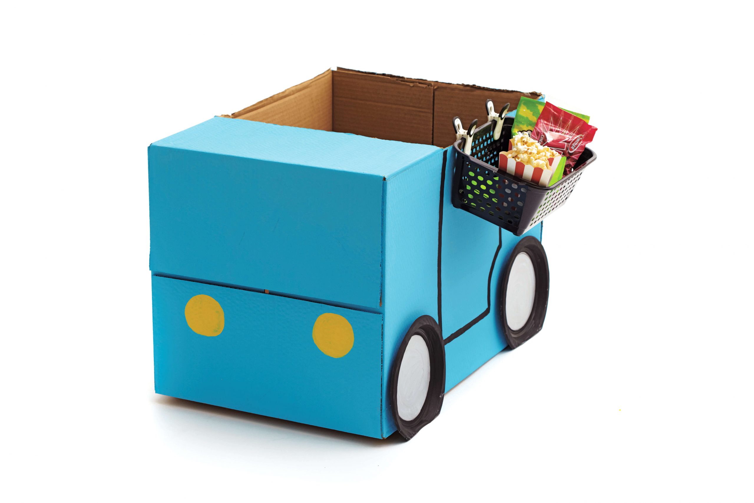 Lovely Cardboard Blue Truck Craft for Kids