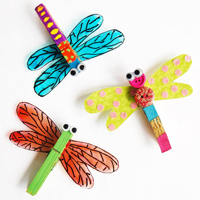 Lovely Clothespin Dragonfly Craft For PreschoolersClothespin Crafts for Preschoolers
