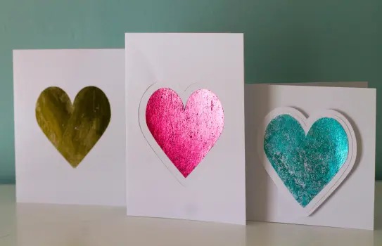 Lovely Colorful Foil Heart Card Crafts For Kids Foil Heart Crafts For Kids