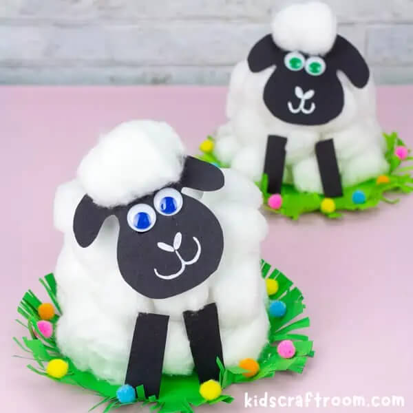 Lovely Cotton Balls And Paper Cup Sheep Craft For KidsPaper Cup Animal Crafts