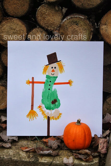 Lovely Footprint Scarecrow Art & Craft For Toddlers Scarecrow Craft Ideas 