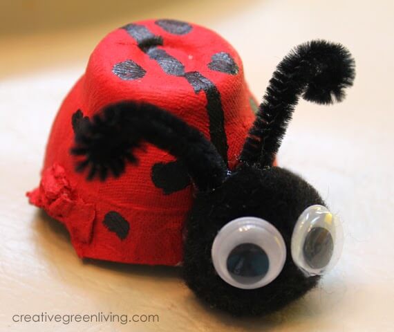 Lovely Ladybug Craft Idea Using Old Egg Carton DIY Easy Egg Carton Ladybug Crafts (