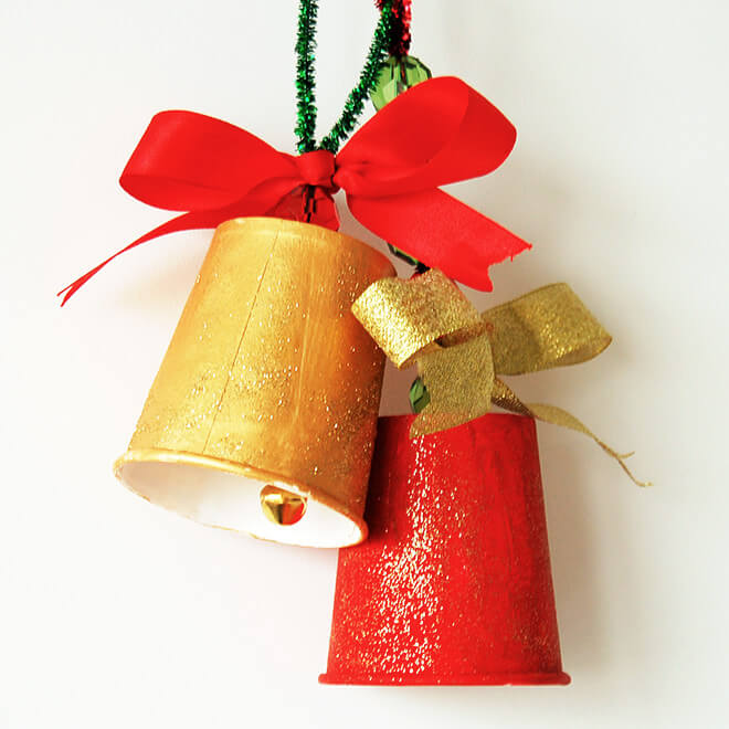 Lovely Paper Cup Christmas Bell Decor Craft Paper Cup Art &amp; Craft Project For All Ages