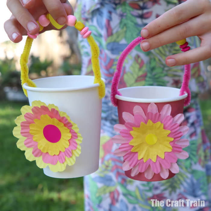 Lovely Paper Cup Flower Cup Basket Craft For Kids Paper Cup Basket Crafts