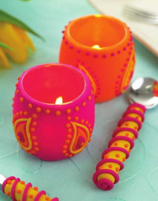 Polymer Clay Candle Holder Craft 