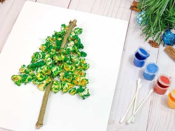 Lovely Popcorn Christmas Tree Craft Ideas for KidsPopcorn Craft Ideas for Kids