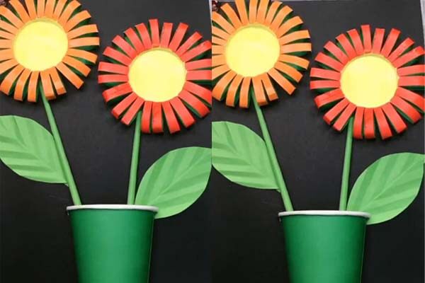 Lovely Sunflower Paper Cup Flower Craft For Kids Paper Cup Flower Crafts
