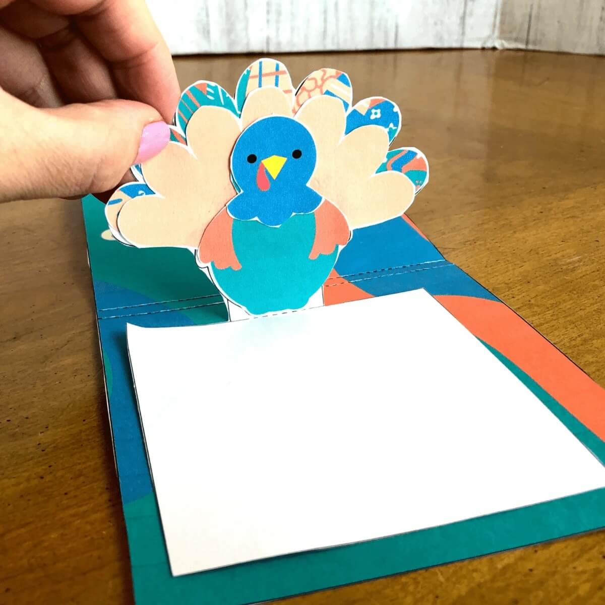 Lovely Turkey Pop-Up Thanksgiving Card DIY Activity For Kids