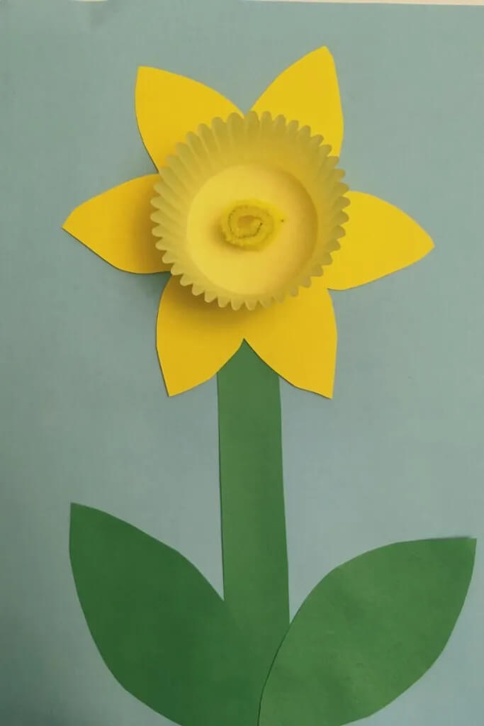 Lovely Yellow Cupcake Liner And Paper Flower Craft For Kids Cupcake Liner Flower Crafts For Kids