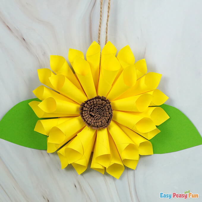 Lovely Yellow Flower Wall Hanging Craft For Basant Panchami Activities for Kids