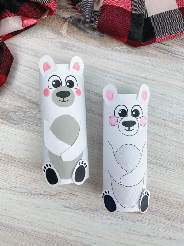 Make A Cute Polar Bear Craft Using Toilet Paper Roll