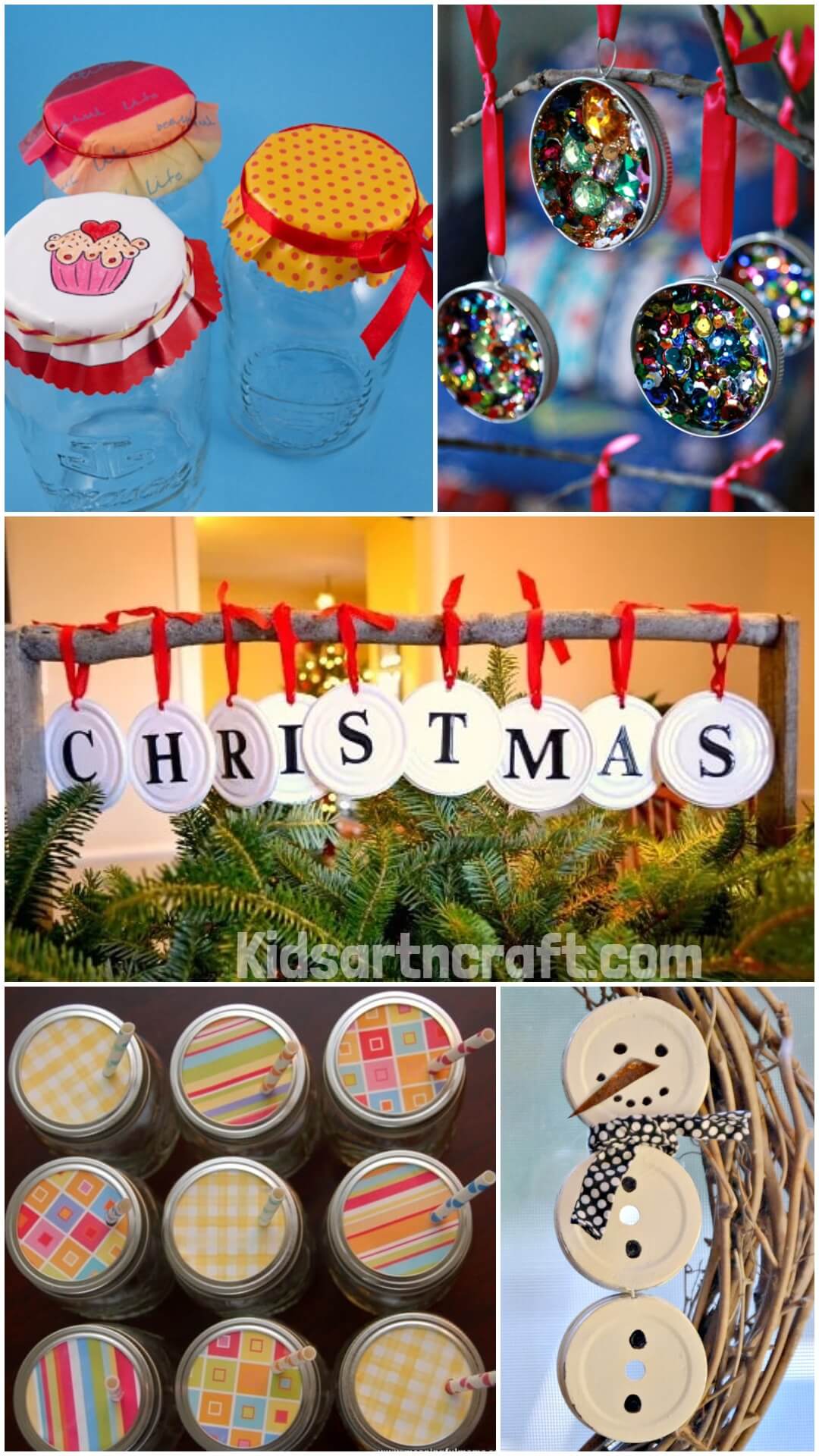 Mason Jar Lid Decor Ideas Kids Art & Craft