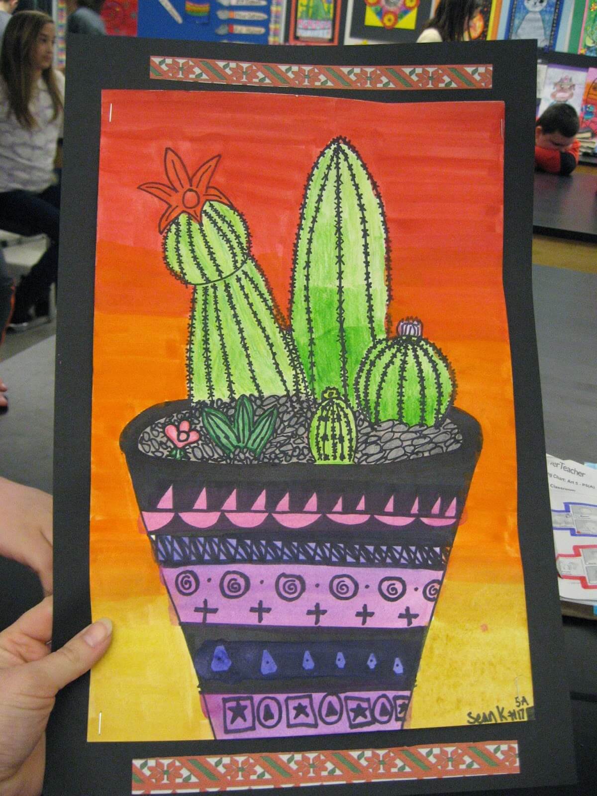 Mexican Cacti Tempera Art Idea For Kids
