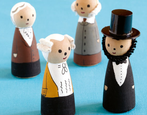 Mini Wooden Abraham Lincoln Crafts and Learning Activities for Kids