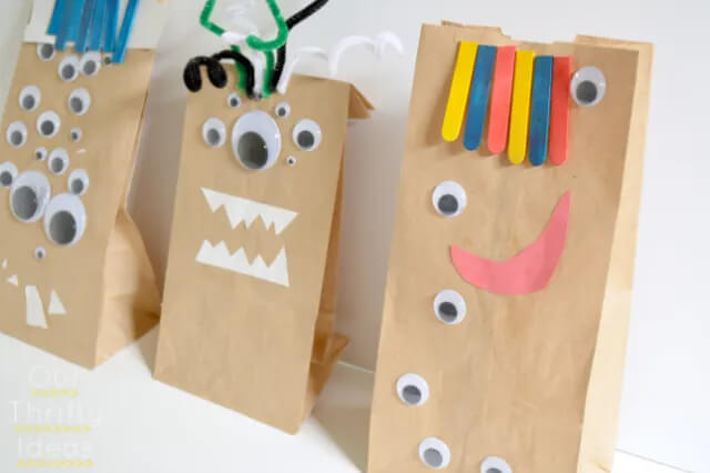 Multi-Eyed Paper Bag Monster Craft For Kids Paper Bag Crafts &amp; Activities for Halloween 