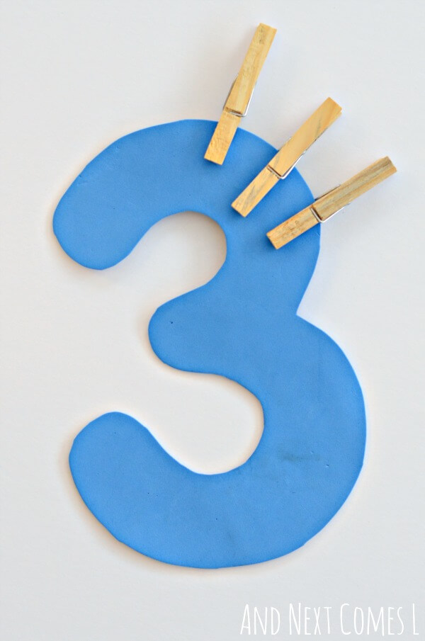 Number Counting Clothespin Learning Craft Activity for Kids Learning with DIY Clothespins
