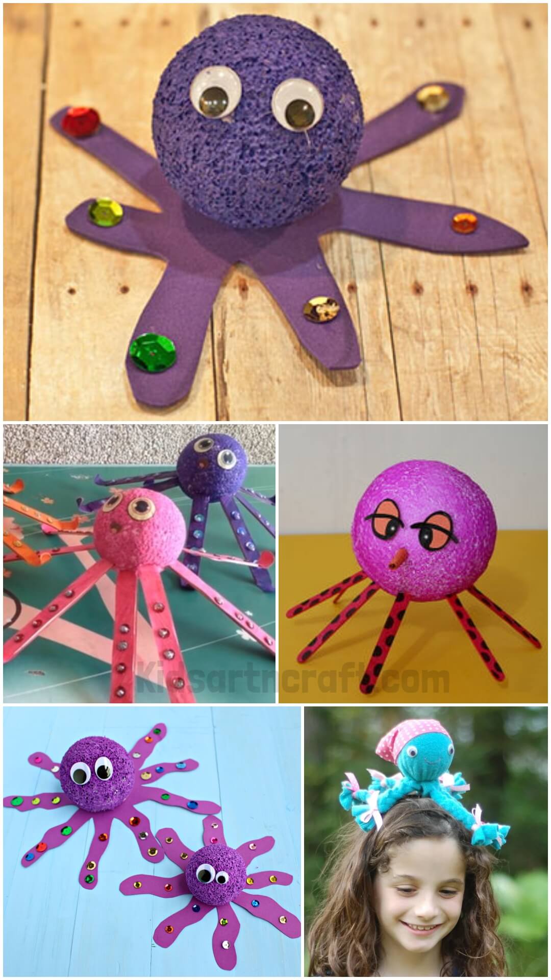 Octopus Crafts Using Styrofoam Balls 