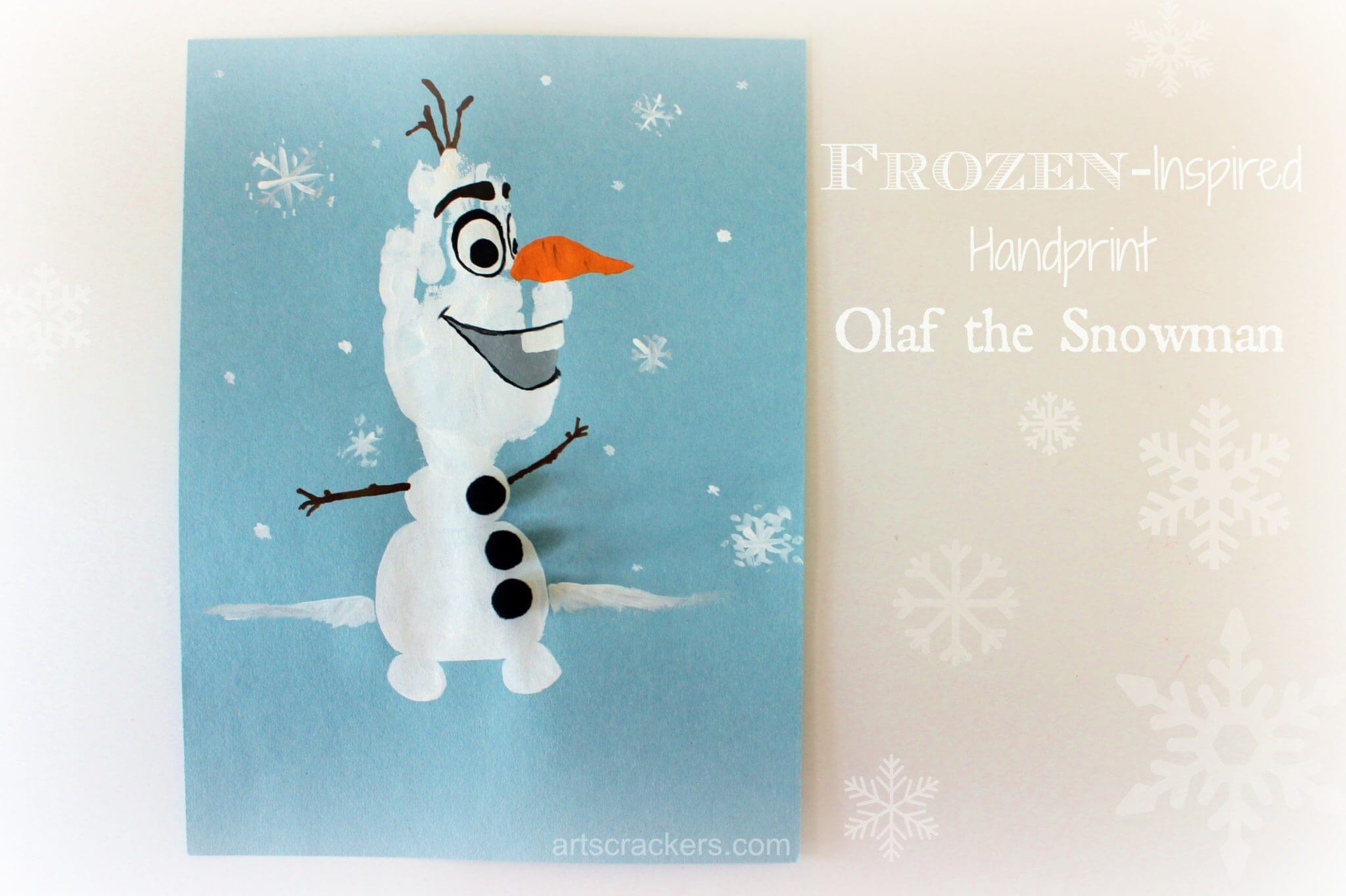 Olaf Themed Handprint Art Idea For Kids