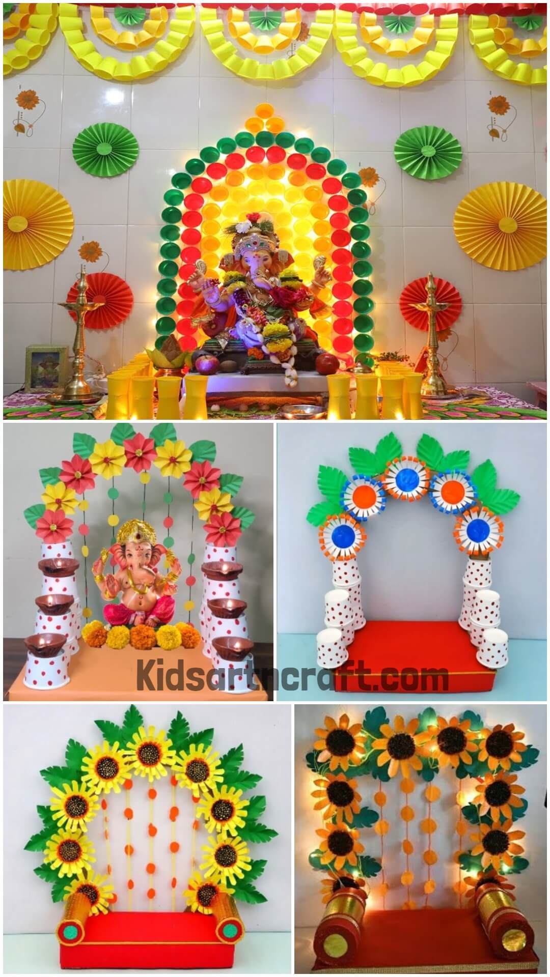 GANPATI DECORATION ||Decoration for Home Ganpati||Akash Jangid - YouTube