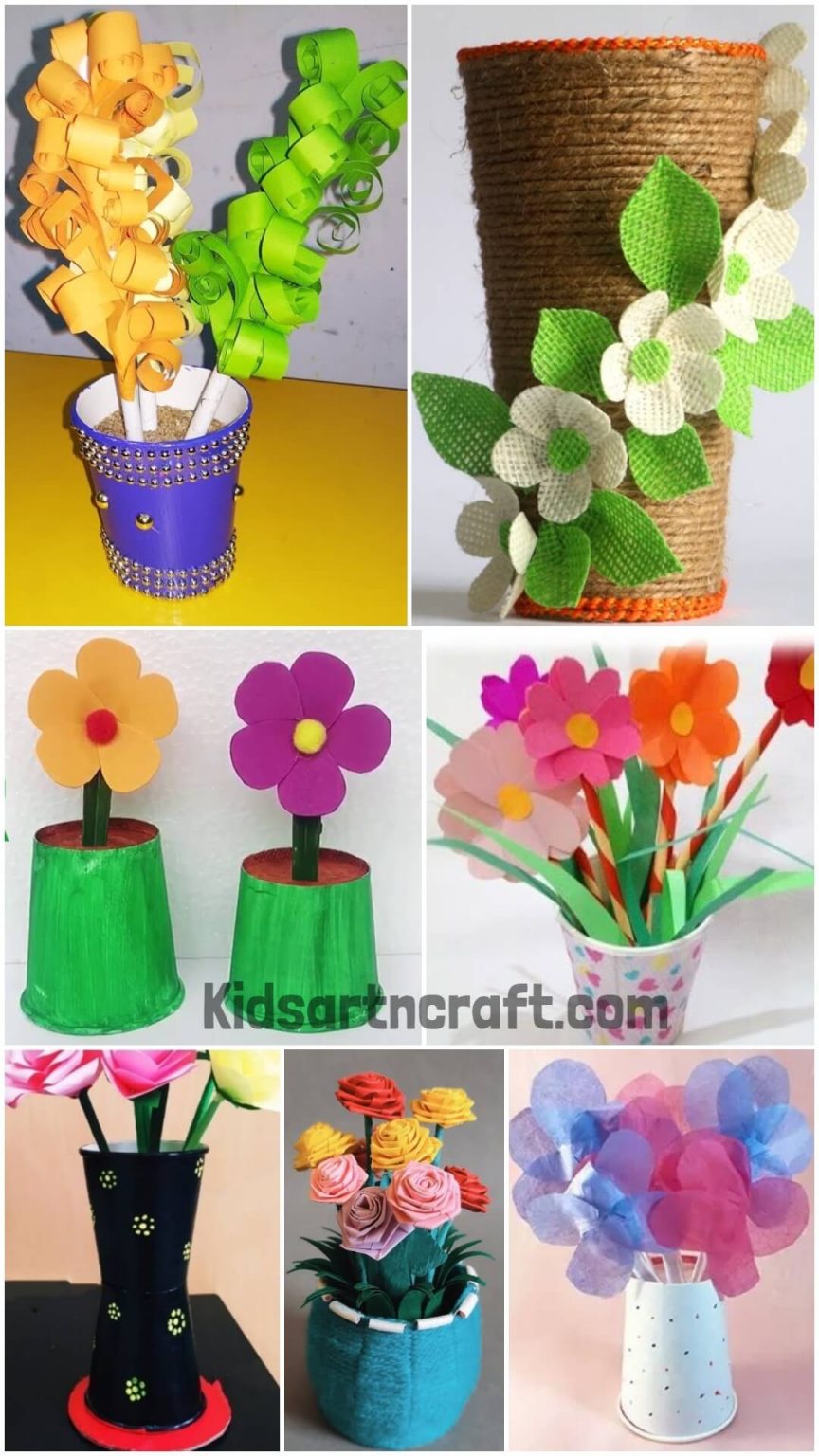 Paper Cup Flower Vase Crafts For Kids Kids Art & Craft