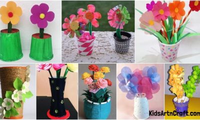 Paper Cup Flower Vase Crafts For Kids