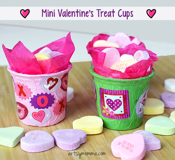 Paper Cup Miniature Mini Valentine Treat Cup Craft For Toddlers