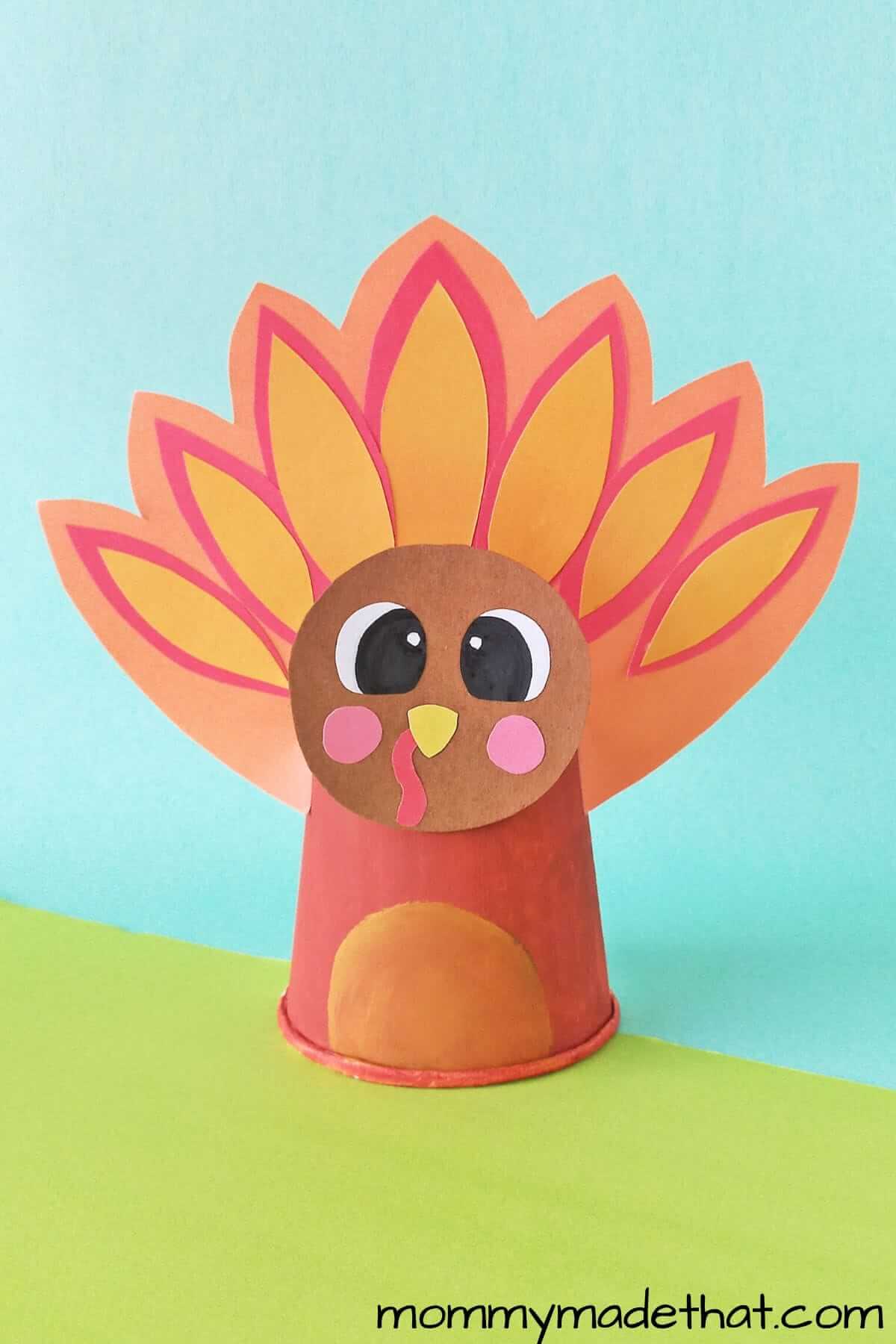 Paper Cup Turkey Craft For Kindergarten Kids