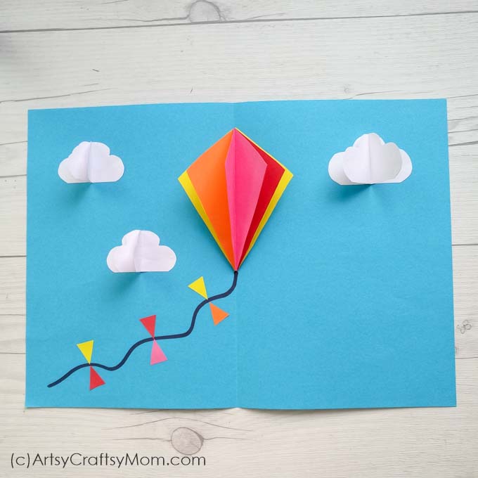 Paper Kite Card DIY Craft For Sankranti Craft Activities